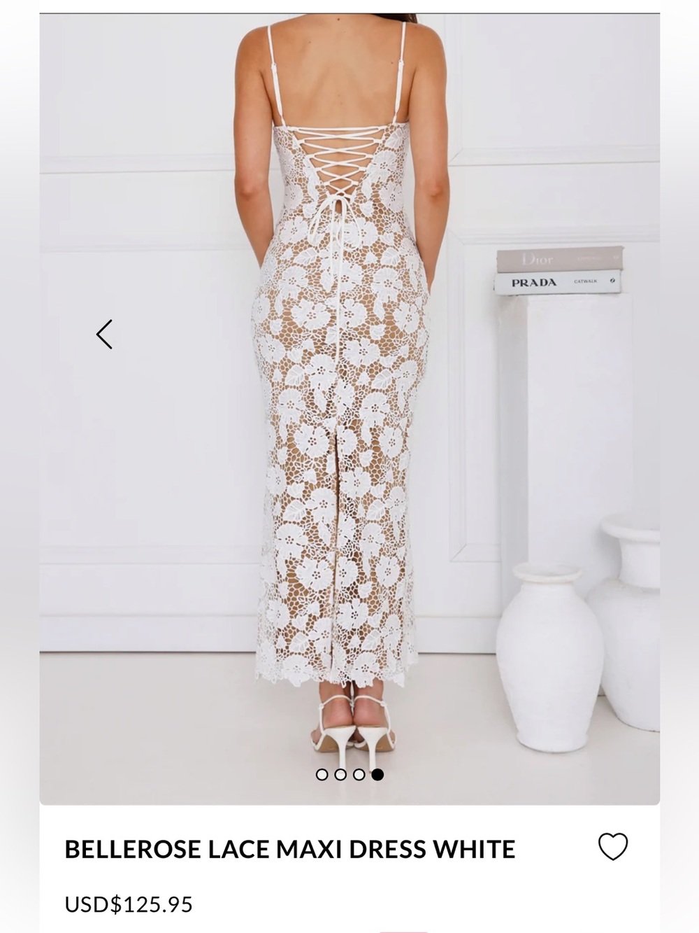 Hello Molly White Floral Lace Maxi Dress - Picture 3 of 4
